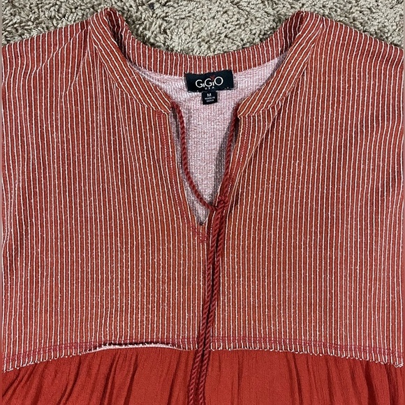 GiGiO USA Tunic Blouse Boho Bohemian Peasant Shirt Oversized Size M Bell Sleeve - Picture 4 of 7